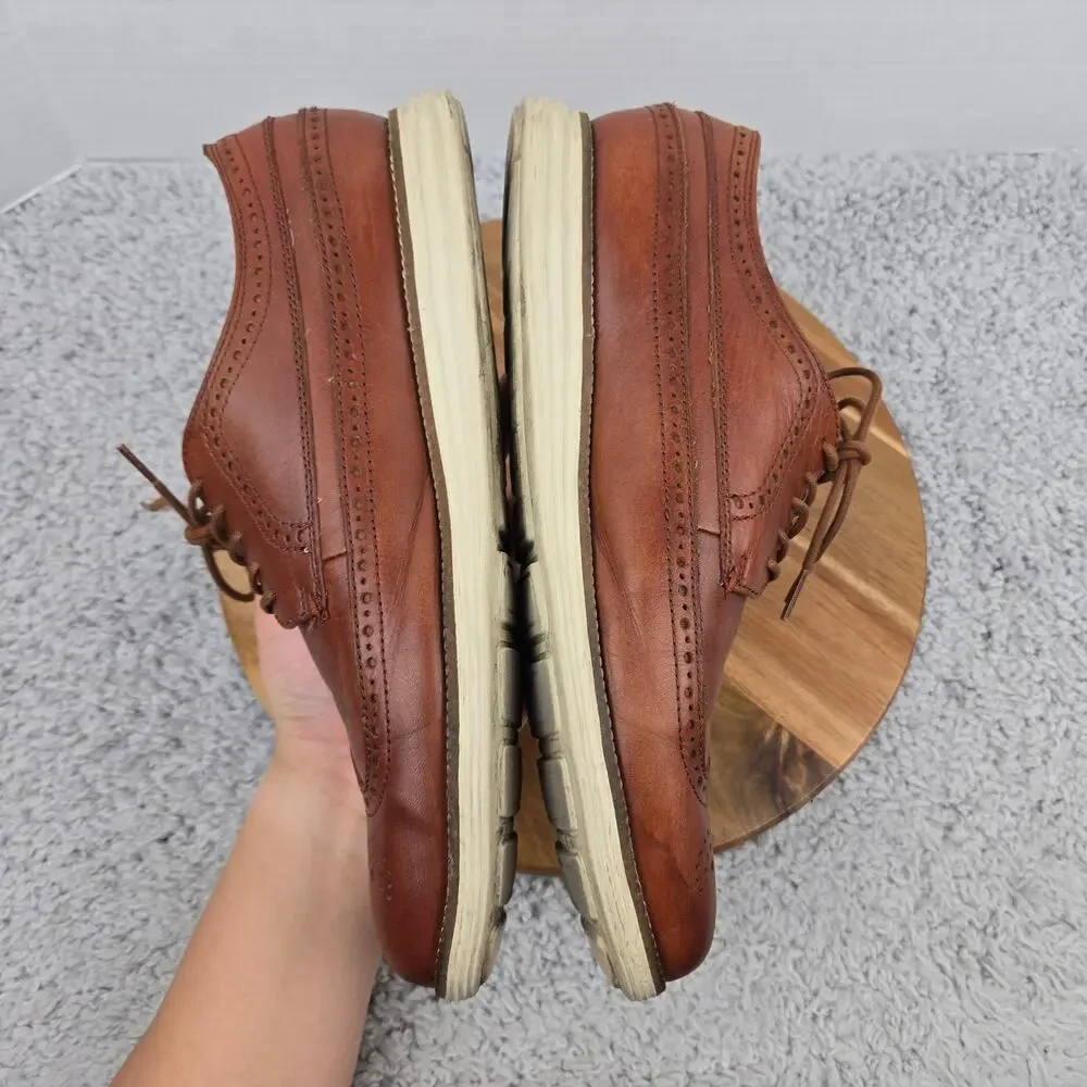 Cole Haan Mens 10.5M Original Grand Brown Woodbury Long Wingtip Casual Oxford
